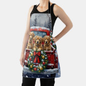 Coton de Tulear Christmas Red Truck Holiday Schort (Insitu)