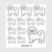 Coton de Tulear Cute Cartoon Dog Illustratie Sticker (Vel)