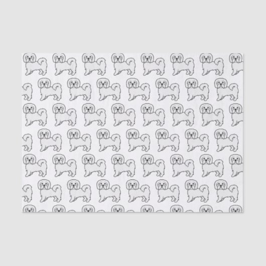 Coton de Tulear Cute Cartoon Dog Pattern Tissuepapier (Voorkant)