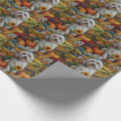 Coton De Tulear Dog Autumn Harvest Thanksgiving Cadeaupapier (Hoek)