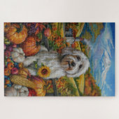 Coton De Tulear Dog Autumn Harvest Thanksgiving Legpuzzel (Horizontaal)