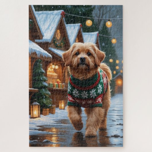 Coton De Tulear Dog Christmas Snow Holiday Legpuzzel (Verticaal)