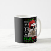 Coton De Tulear Dog Feliz Navidog Funny Kerstmis Koffiemok (Voorkant rechts)