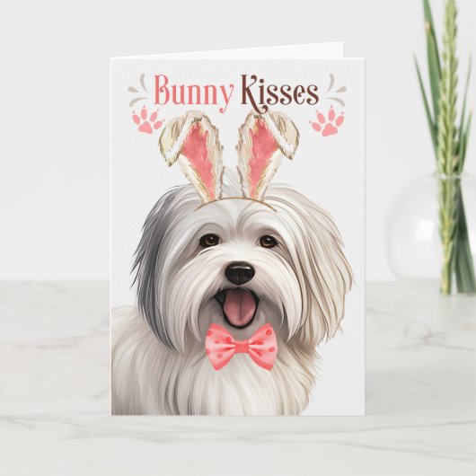 Coton de Tulear Dog in Bunny Ears voor Pasen Feestdagen Kaart (Voorkant)