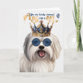 Coton de Tulear Dog King for a Day Funny Birthday Kaart (Voorkant)