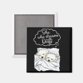 Coton De Tulear Dog Nightgown Pajama  Magneet (Voorkant / Achterkant)