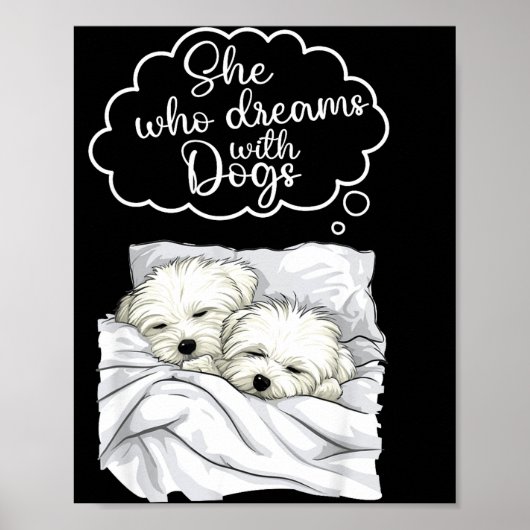 Coton De Tulear Dog Nightgown Pajama  Poster (Voorkant)