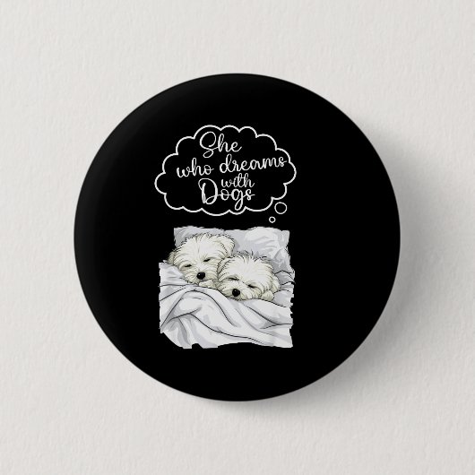 Coton De Tulear Dog Nightgown Pajama  Ronde Button 5,7 Cm (Voorkant)