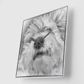 Coton de Tulear dog Vierkante Klok (Hoek)