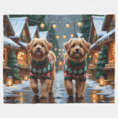 Coton De Tulear Dogs Christmas Snow Holiday Fleece Deken (Voorkant (Horizontaal))