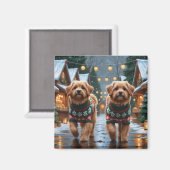 Coton De Tulear Dogs Christmas Snow Holiday Magneet (Voorkant / Achterkant)