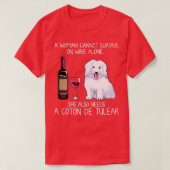 Coton de Tulear en wine Funny dog T-shirt (Design voorkant)
