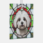 Coton de Tulear "Glas in lood" Glas Ornament (Voorkant Rechts)