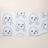 Coton de Tulear gluurt Strandlaken (Voorkant)