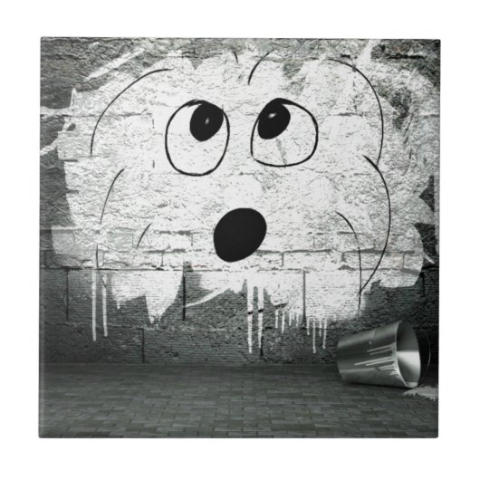 Coton de Tulear Graffiti Art Tegeltje (Voorkant)