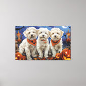 Coton De Tulear Halloween Griezelig Canvas Afdruk (Voorkant)