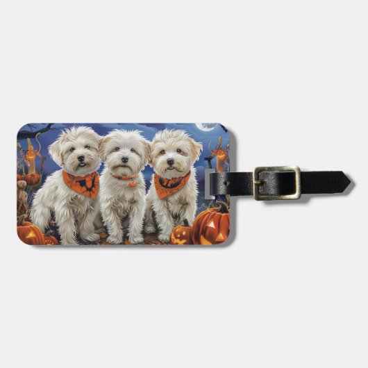 Coton De Tulear Halloween Spoken Bagagelabel (Voorkant horizontaal)