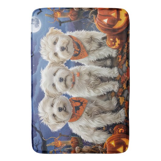 Coton De Tulear Halloween Spooky Badmat (Voorkant Verticaal)