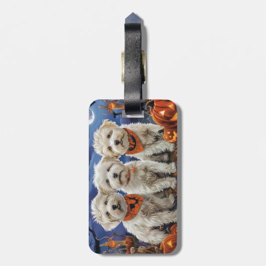 Coton De Tulear Halloween Spooky Bagagelabel (Achterkant verticaal)