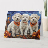 Coton De Tulear Halloween Spooky Kaart (Voorkant)