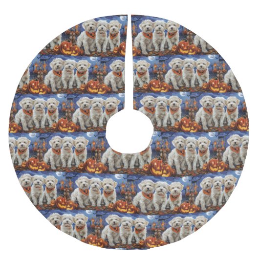 Coton De Tulear Halloween Spooky Kerstboom Rok (Voorkant)