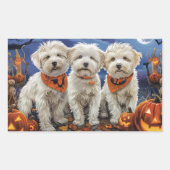 Coton De Tulear Halloween Spooky Rechthoekige Sticker (Voorkant)