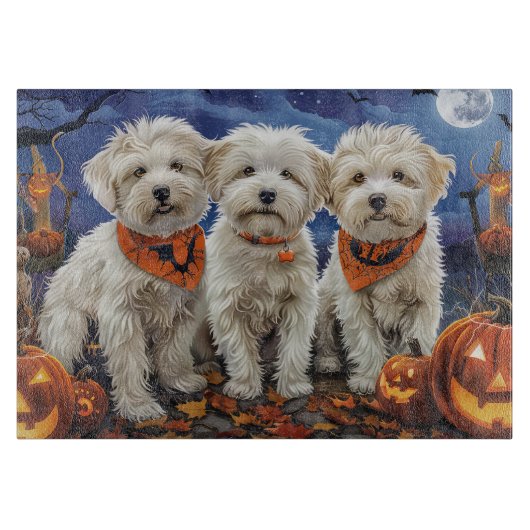 Coton De Tulear Halloween Spooky Snijplank (Voorkant)