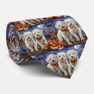Coton De Tulear Halloween Spooky Stropdas