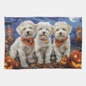 Coton De Tulear Halloween Spooky Theedoek (Horizontaal)