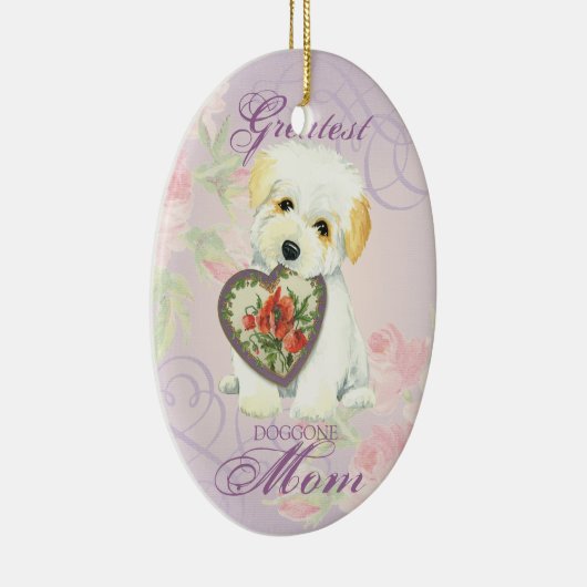 Coton de Tulear Heart Mam Keramisch Ornament (Rechts)