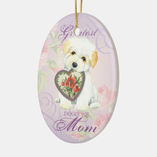 Coton de Tulear Heart Mam Keramisch Ornament (Links)