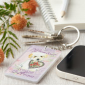 Coton de Tulear Heart Mam Sleutelhanger (Voorkant Rechts)