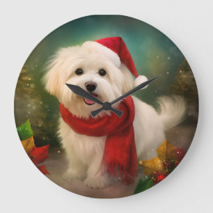 Coton De Tulear-hond in de sneeuw Kerstmis Grote Klok