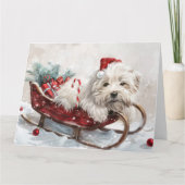 Coton De Tulear Hond Kerst Feestelijk Kaart (Voorkant)