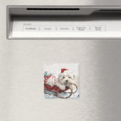 Coton De Tulear Hond Kerst Feestelijk Magneet (Insitu (Vaatwasser))
