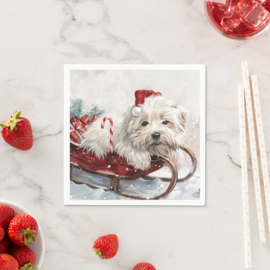 Coton De Tulear Hond Kerst Feestelijk Servet (Insitu)