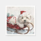 Coton De Tulear Hond Kerst Feestelijk Servet (Voorkant)