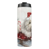 Coton De Tulear Hond Kerst Feestelijk Thermosbeker (Voorkant)