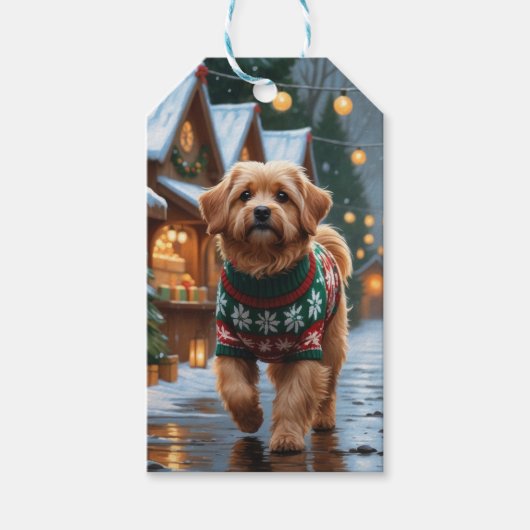 Coton De Tulear hond Kerst Sneeuw Vakantie Cadeaulabel (Voorkant)