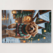 Coton De Tulear-hond Kerst Sneeuw Vakantie Legpuzzel (Horizontaal)