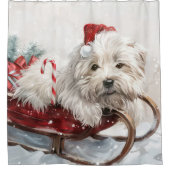 Coton De Tulear hond kerstfeest Douchegordijn (Voorkant)
