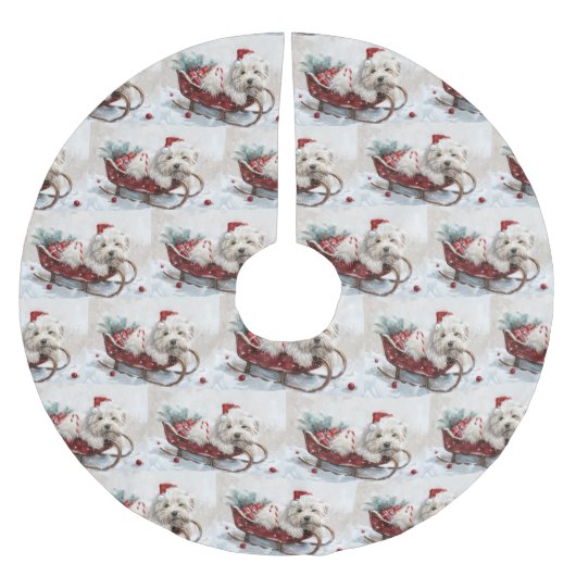 Coton De Tulear hond Kerstmis Festief Kerstboom Rok (Voorkant)