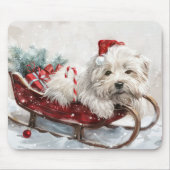 Coton De Tulear hond Kerstmis Festief Muismat (Voorkant)