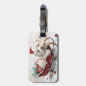 Coton De Tulear-hond Kerstmis Festiviteit Bagagelabel (Achterkant verticaal)