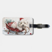 Coton De Tulear-hond Kerstmis Festiviteit Bagagelabel (Achterkant horizontaal)