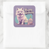 Coton De Tulear Hond Kleurrijk Vierkante Sticker (Tas)