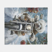 Coton De Tulear Hond Rijden Motorfiets Kerstmis Fleece Deken (Voorkant (Horizontaal))