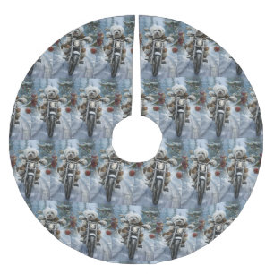 Coton De Tulear Hond Rijden Motorfiets Kerstmis Kerstboom Rok