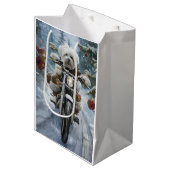 Coton De Tulear Hond Rijden Motorfiets Kerstmis Medium Cadeauzakje (Voorkant Gekanteld)
