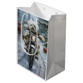 Coton De Tulear Hond Rijden Motorfiets Kerstmis Medium Cadeauzakje (Achterkant Gekanteld)